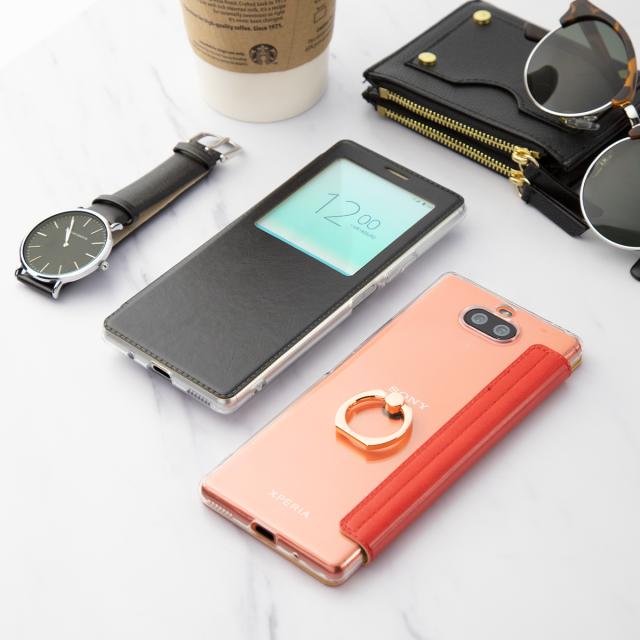 Xperia 8 SOV42 902SO リング付き窓開き手帳型ケース