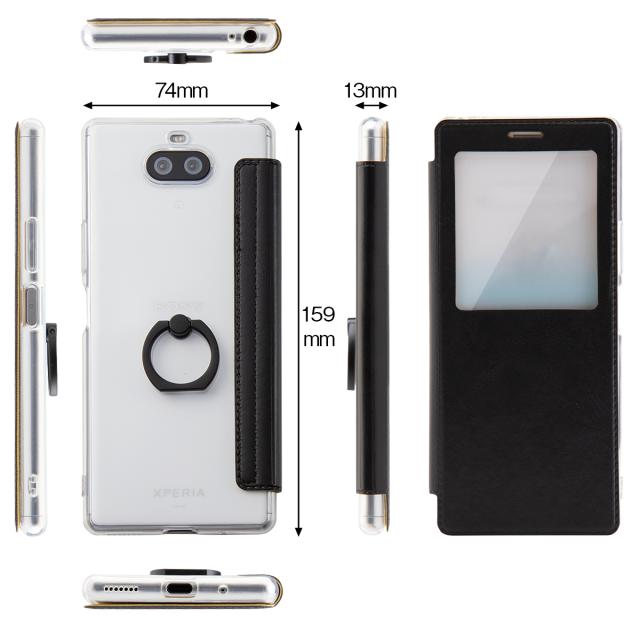 Xperia 8 SOV42 902SO リング付き窓開き手帳型ケース