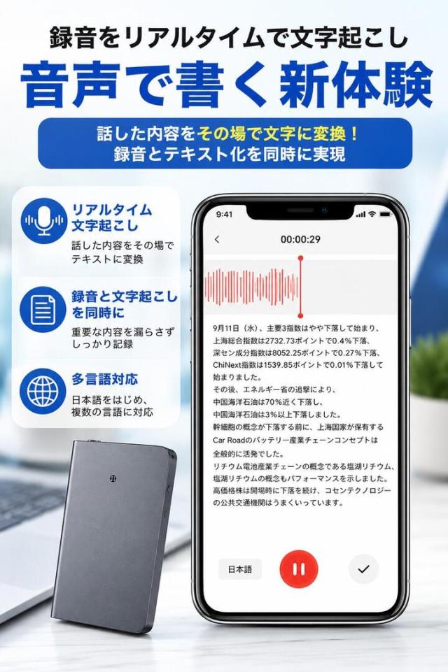 リアルタイム文字起こし