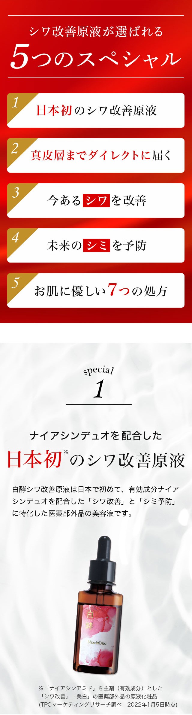 シワ改善 しみ予防 美白 白酵 シワ改善原液 30ml 1本 シミ予防 美容液