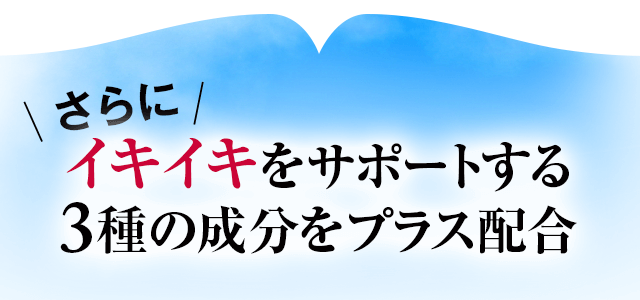 イキイキをサポートする3種の成分をプラス配合