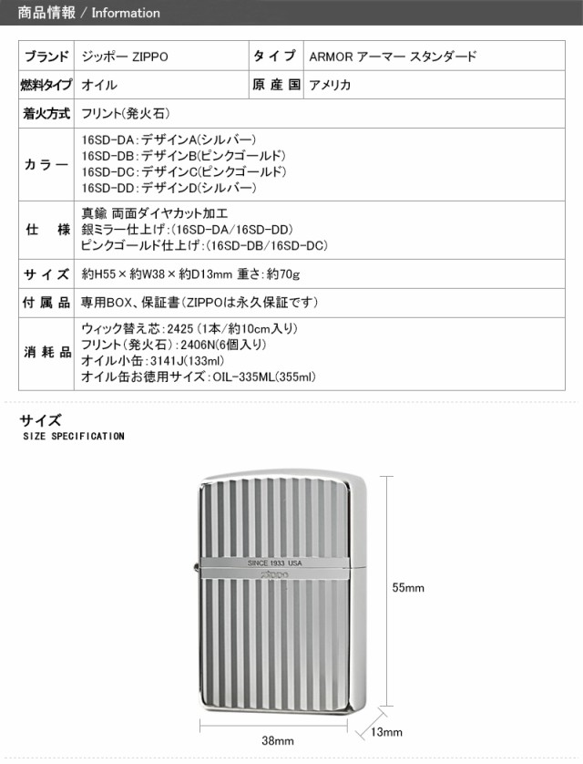 ジッポー ZIPPO ライター ARMOR アーマー スタンダード ピンクゴールド