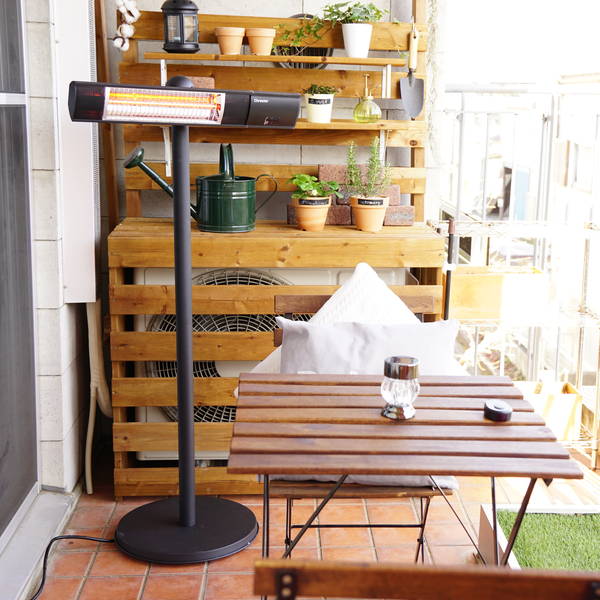 電気ストーブ 防水 屋外対応 スタンド設置タイプ 小型 赤外線ヒーター ピクシーヒーター 100V 1000W 電気ストーブ 防水 屋外対応 スタンド設置タイプ 小型 赤外線ヒーター