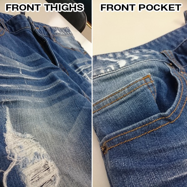 RINGSペンキダメージデニムパンツ(メンズデニム,メンズデザインパンツ