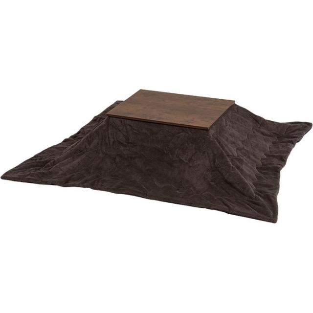 北海道・沖縄・離島配送不可 代引不可 こたつ＋うす掛け布団　2点セット アルテナビケ 一式 コンパクト 一人暮らし 幅75×奥行60 ダークブラウン/ブラウン HAGIHARA 2090934900