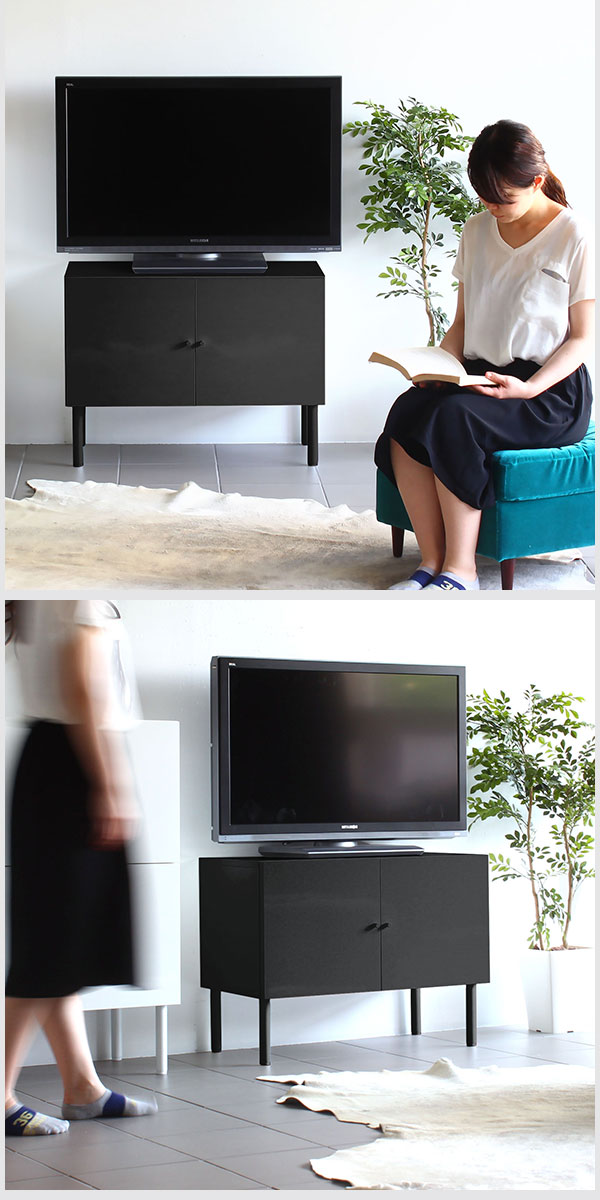 【ちろりん】テレビボード 黒 収納付き (テレビ別) 楽天市場】テレビ台 ローボード 80cm TV台 高さ60cm おしゃれ