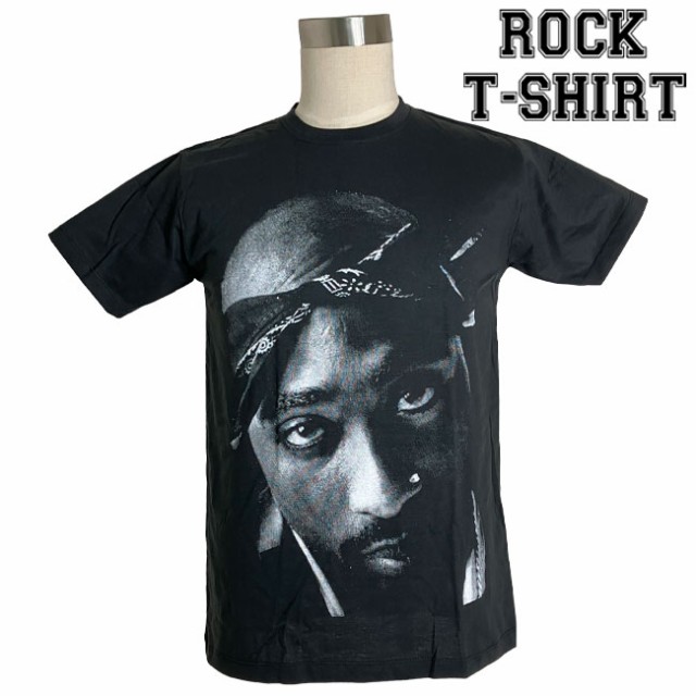 2Pac グラフィック Tシャツ 2パック 顔プリント ギャングスタ ラップ 