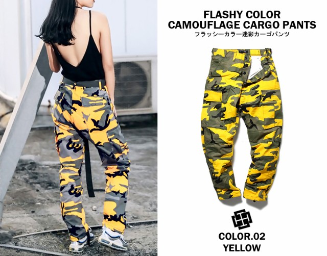 カーゴパンツ メンズ 迷彩柄 カモフラ コットン 4カラー XS-XXL