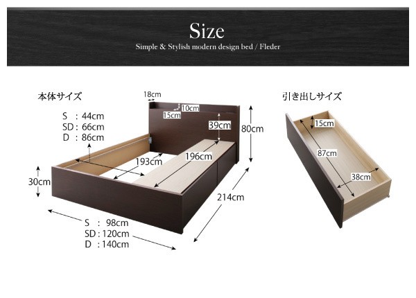 スタンダー® お客様組立 ゼルトスプリングマットレス付き 床板仕様 ダブルサイズ ダブルベの通販はau PAY マーケット - e-バザール|商品ロットナ 国産 収納ベッド 棚付き コンセント付き Fleder フレーダー ⊉シングル