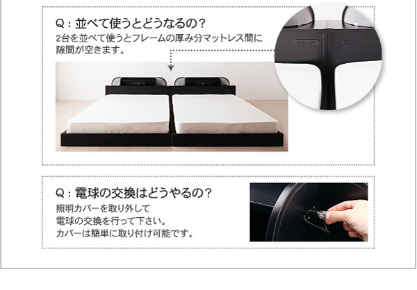 される ベッド フロアベッド Diner ダイナー プレミアムボンネルの通販はau PAY マーケット - e-バザール|商品ロットナ シングル マットレス付き シングルベッド ローベッド 照明付き コンセント付き カバーポケ