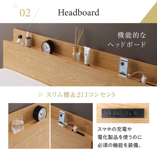 爆買いお得 棚・コンセント付きデザインすのこベッド セミダブルサイズの通販はau PAY マーケット - e-バザール|商品ロットナンバー:37954428 Camille カミーユ スタンダードボンネルコイルマットレス付き 定番再入荷