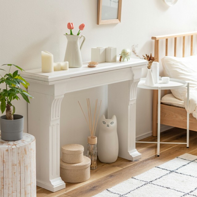 木製 マントルピース ビンテージ コンソール 暖炉枠 テーブル 飾り 棚 家具