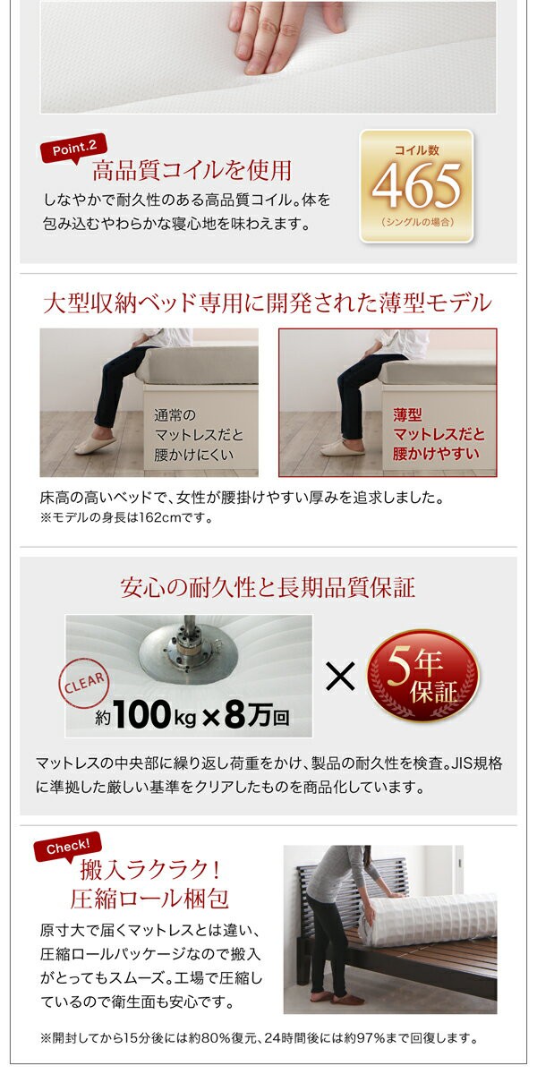爆買い定番 組立設置付 薄型抗菌国産ポケットコイルマットレス付き セミダの通販はau PAY マーケット - e-バザール|商品ロットナ シンプル大容量収納庫付きすのこベッド Open Storage オープンストレージ 大人気定番