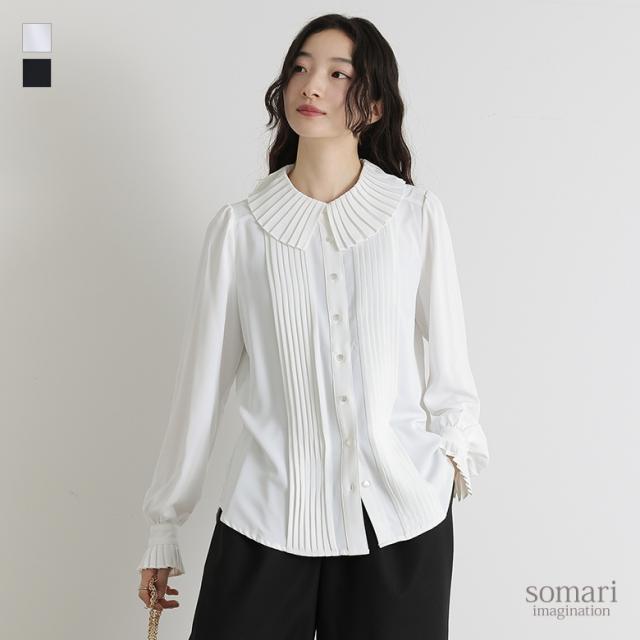 【送料無料】『クラシカルな雰囲気漂う上品見えコーデ2点SET』【メール便不可】【30】[2点コーデセット 2024 レディース ブラウス トップス ピンタック ロングスカート ボトムス ニュアンス柄 ]