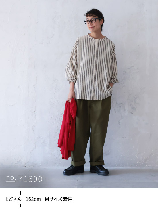 【ついに再入荷！】 十草模様の手仕事シャツ レディース ブラウス 長袖 ノーカラー バンドカラー 綿 コットン ストライプ トップス 楽天市場】十草模様の手仕事シャツ M/L/LL/3L/4Lサイズ