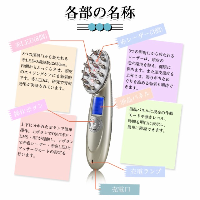 EMS電動頭皮ブラシ ヘアブラシ スカルプケア SLUB頭皮マッサージ器 くし 育毛剤の吸収促進 振動マッサージ ヘッドケア ギフトの通販はau  PAY マーケット - 明誠ショップ | au PAY マーケット－通販サイト