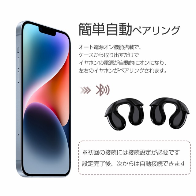 骨伝導イヤホン Bluetooth5.3 防水 片耳/両耳 iOS/Android