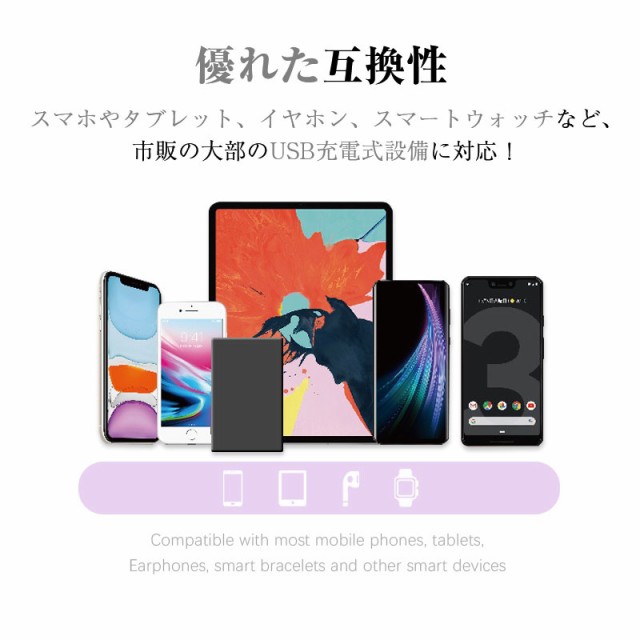 超小型 4000mAh モバイルバッテリー 大容量 コンパクト スマホ充電器 世界最小最軽 超薄型 軽量 入力2ポート 急速充電 ミニ型【PL保険】の通販はau  PAY マーケット - 明誠ショップ