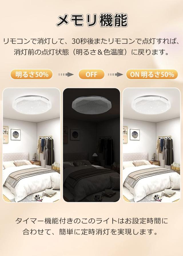 LEDシーリングライト 星空効果 PSE認証 リモコン付き 星空
