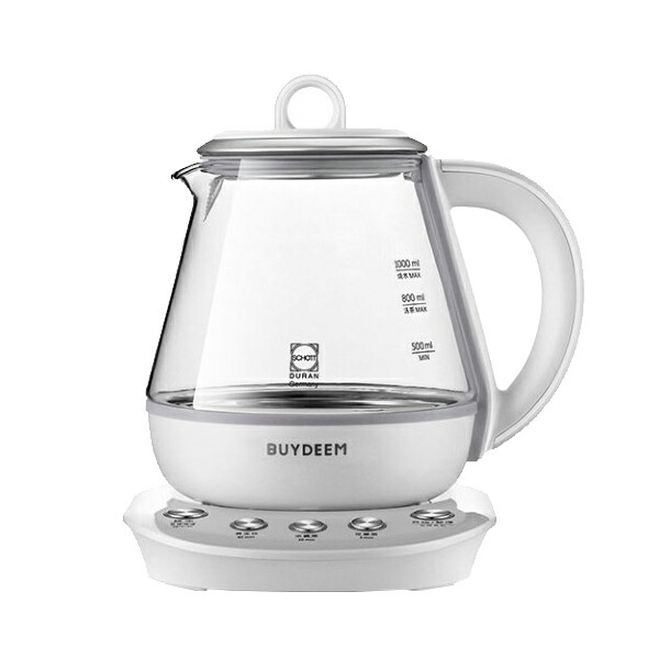 BUYDEEM 薬膳マルチポット 1.0L バイディーム 電気ケトル ストレーナー とろ火 お茶ポット 煮出しポット 煮込みポット 漢方茶 薬膳茶 ティーポット 薬膳ポット レシピブック 健康 家電 調理 電気調理 1０00ml