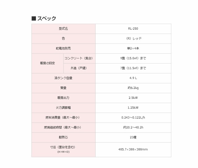 トヨトミ 対流型石油ストーブ ランタン調レインボー RL-250 (R ...