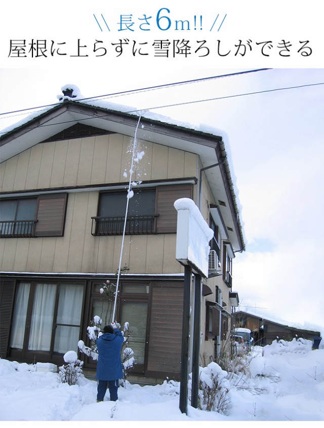 楽々雪降ろし＆雪庇 凍雪除去セット 6m(雪下ろし棒 屋根 雪下ろし 道具