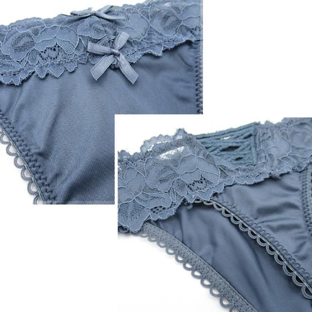 編み込みリボン風デザインのサテンTバック