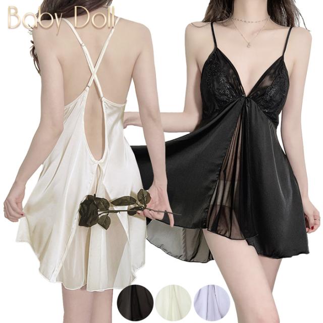 透け感と艶感がSEXYなAライン背中見せスリップ