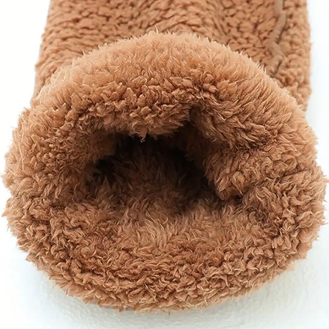 【極暖】足先が出せる もこもこ保温ボアフリースロングソックス