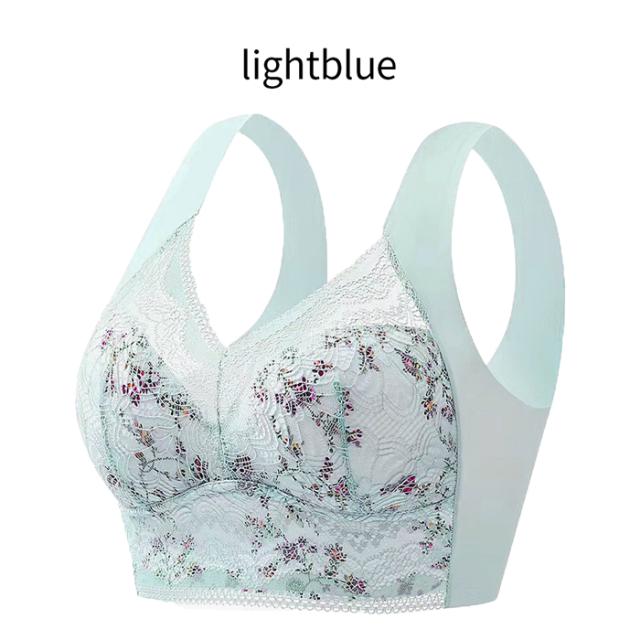 花柄＆透けるレースで可愛さアップ！楽な付け心地シームレスブラ