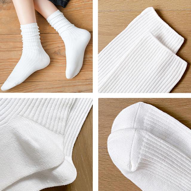 しっかり生地のリブ編みクルー丈ソックス 3足セット