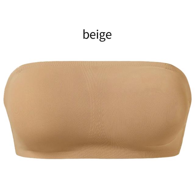 シンプルなデザインの透明ストラップ付きチューブトップ