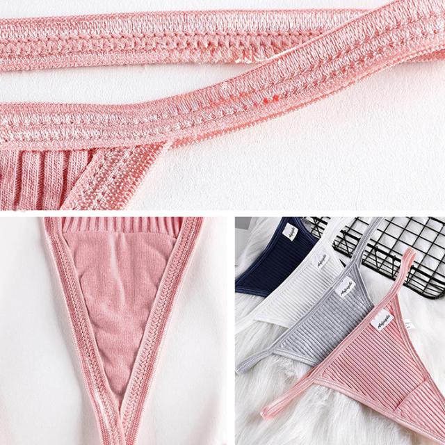 綿でお肌に優しい リブあみレディースTバック