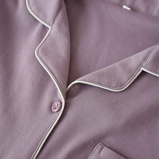 コットン100肌触りの良い滑らか男女パジャマ