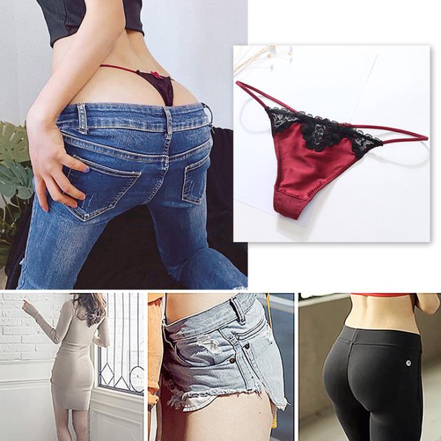 艶やかサテン生地のレディースTバック