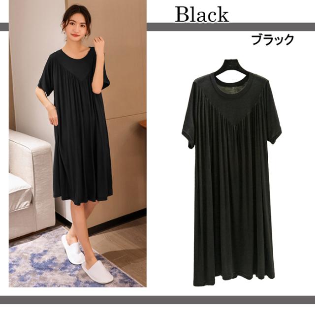 レディース半袖ゆったりワンピース