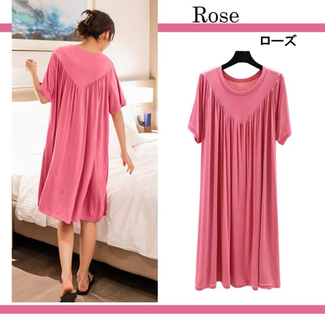 レディース半袖ゆったりワンピース