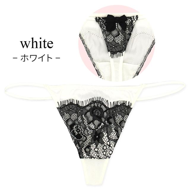 ストレッチサテンのサイドストリングTバック