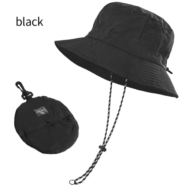 折り畳んでコンパクト！あご紐付きサファリハット