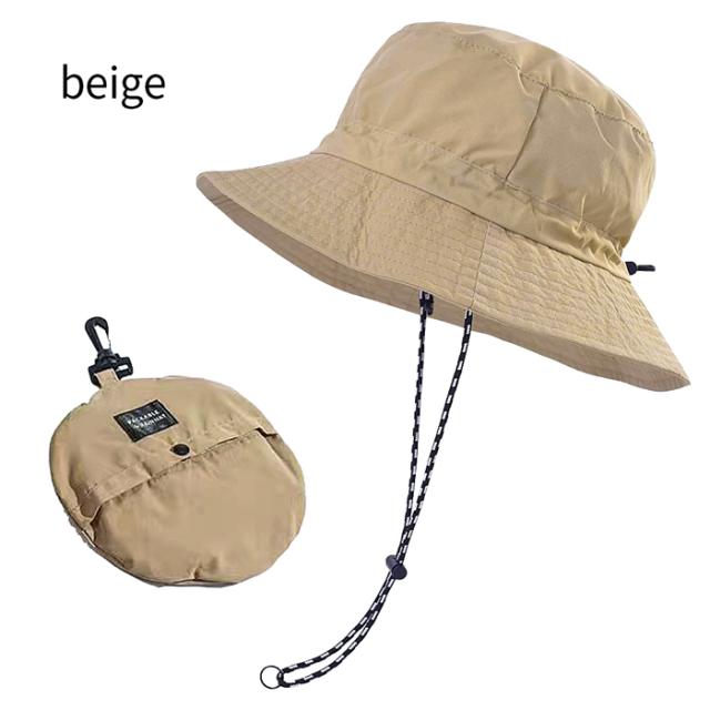 折り畳んでコンパクト！あご紐付きサファリハット