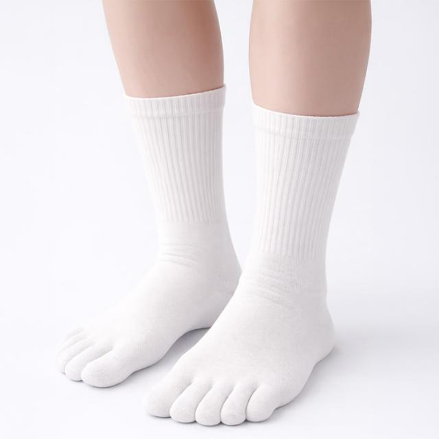 【送料無料】 綿混 抗菌防臭加工の5本指ソックス 3足セット