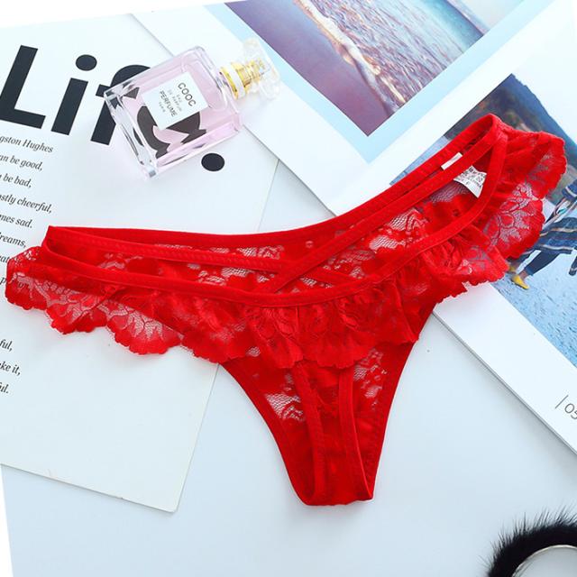 【プチプラ】 フリルレース バッククロスレディースTバック