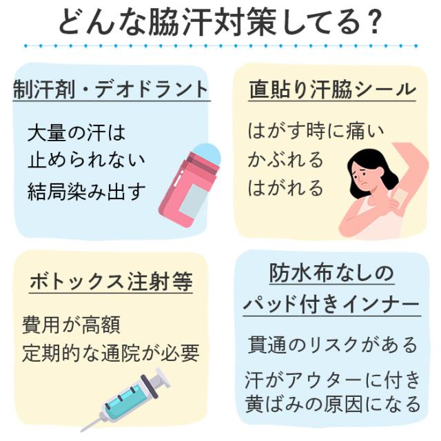 【送料無料】 防水布入りで安心 脇汗パッド付きインナー
