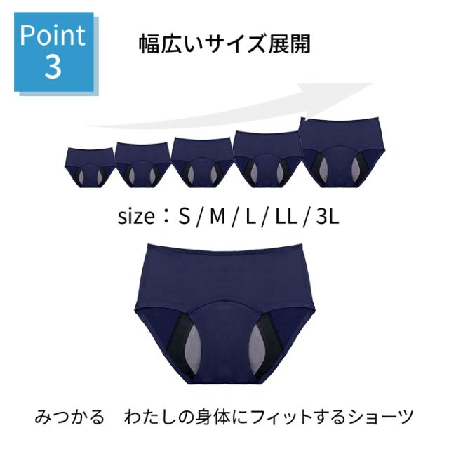 【送料無料】 多い日も快適 吸収型・速乾サニタリーショーツ