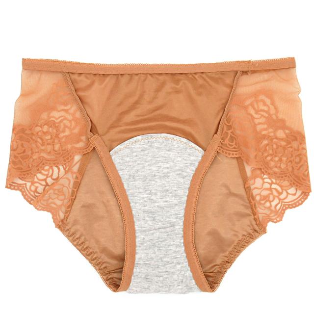 【送料無料】セクシーなレース×サテン サニタリーショーツ