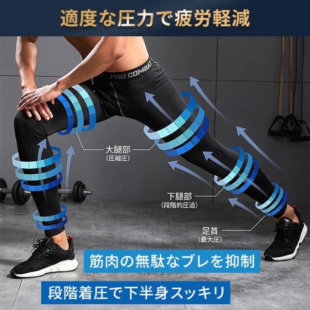 【送料無料】 段階着圧メンズスポーツレギンス