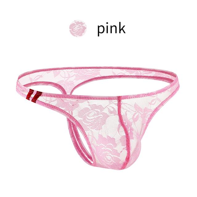 【送料無料】透け感がセクシーなメンズ総レースTバック