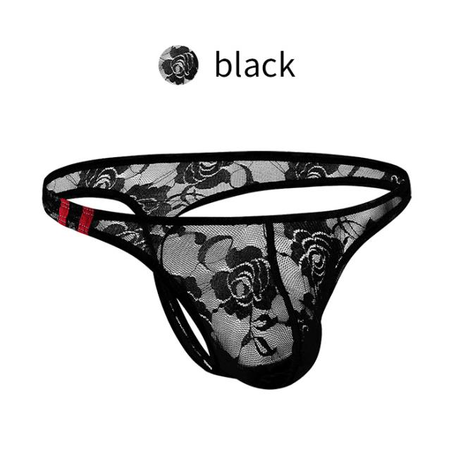 【送料無料】透け感がセクシーなメンズ総レースTバック