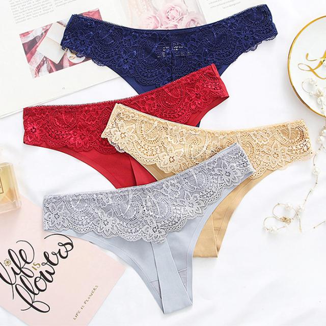 バックレースのシームレスレディースTバック