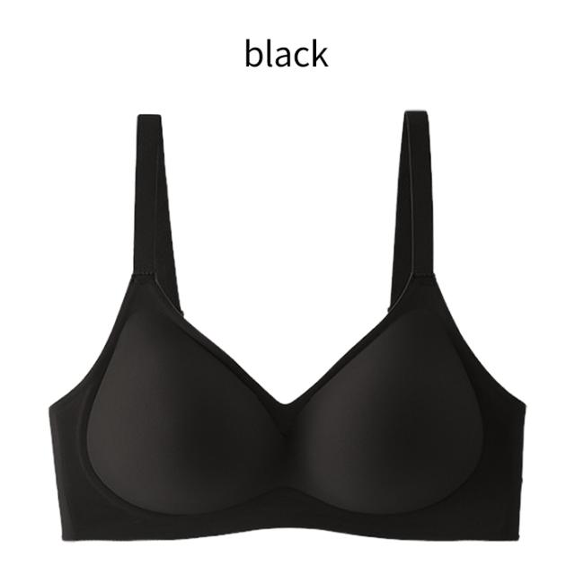 一体型パッド入り 脇高設計の盛れるシームレスブラ